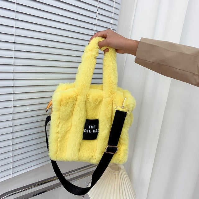 Designer Inspired Faux Fur Tote Bag