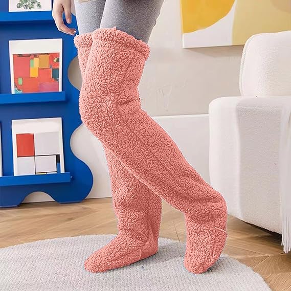 Fuzzy Over Knee Sock Slippers