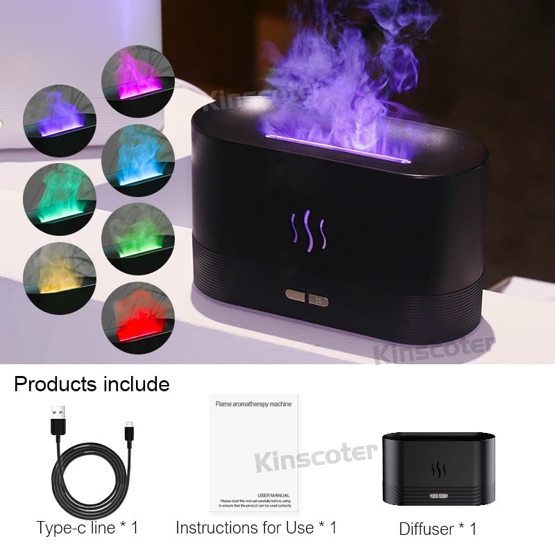 Colorful Flame Aroma Air Diffuser, Essential Oil Humidifier