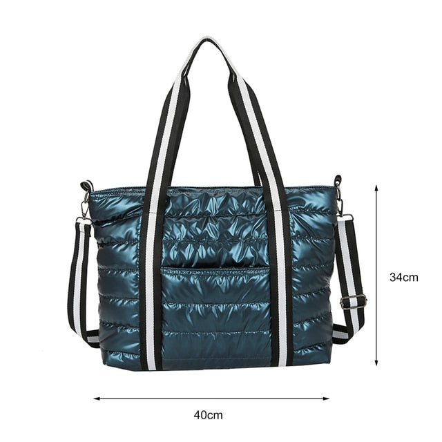 Large Quilted Puffer Tote Bag